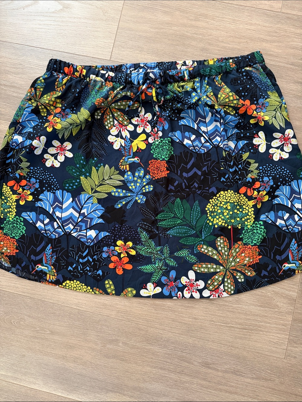 LOFT Navy Floral Tropical Mini Skirt